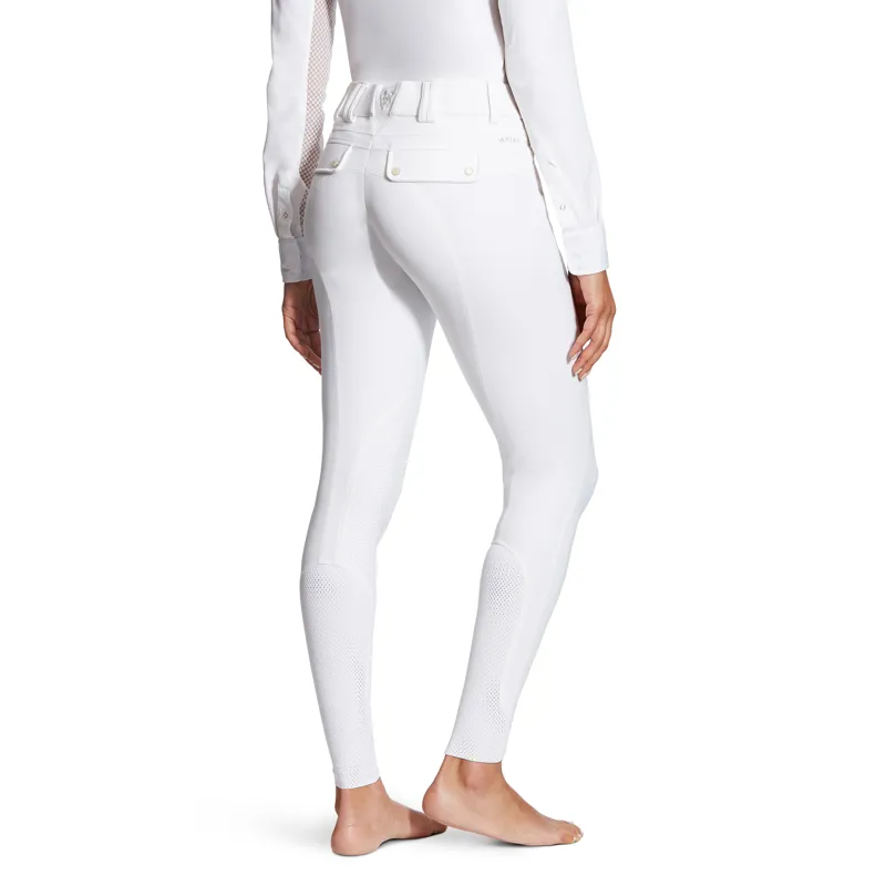 Ariat Tri-Factor Grip Knee Patch Breech in White-1